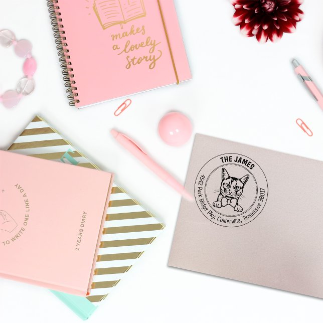 Carimbo De Borracha Endereço de devolução de gatos somalis personaliza (Criador carregado)