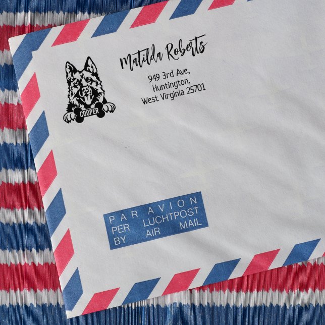 Carimbo De Borracha Endereço de devolução de german shepherd, Raça de  (Criador carregado)