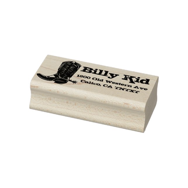 Carimbo De Borracha Endereço de devolução de inicialização do cowboy o (Carimbo)