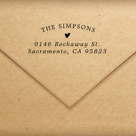 Carimbo De Borracha Endereço de devolução de letras Elegante de coraçã