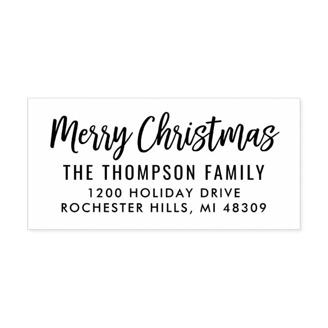 Carimbo De Borracha Endereço de Devolução de Natal de Script Moderno (Impressão)