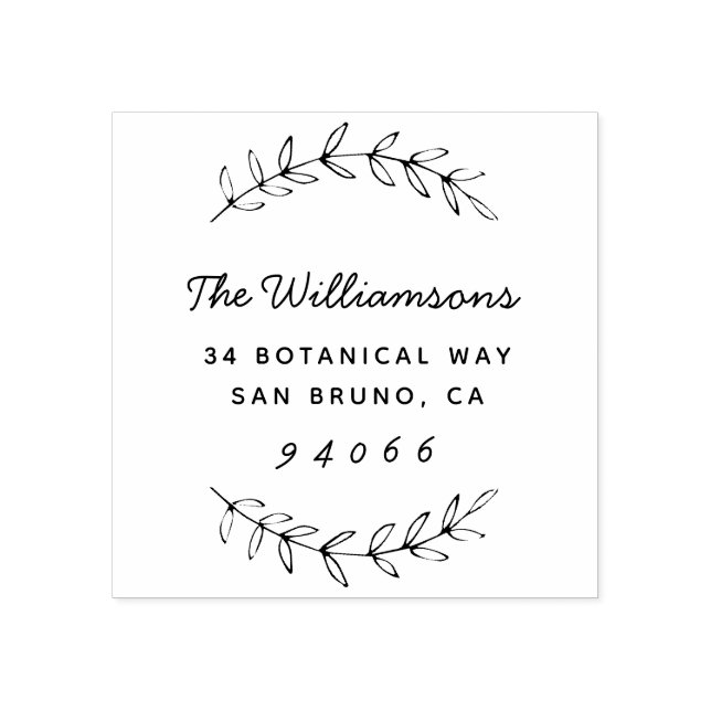 Carimbo De Borracha Endereço de Devolução de Nome da Família de Script (Impressão)