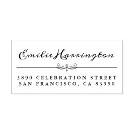 Carimbo De Borracha Endereço de devolução de nome manuscrito em chic p