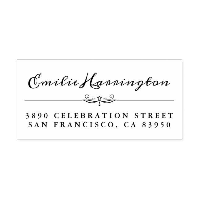 Carimbo De Borracha Endereço de devolução de nome manuscrito em chic p (Impressão)
