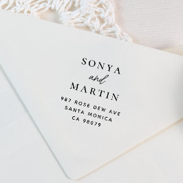 Carimbo De Borracha Endereço de Devolução de Nomes de Casais de Manusc