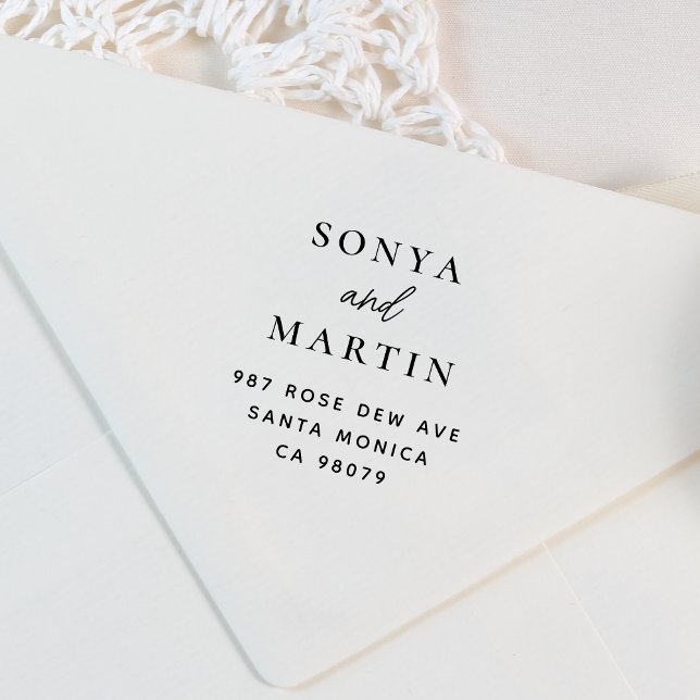 Carimbo De Borracha Endereço de Devolução de Nomes de Casais de Manusc (Return Address Stamp Mock-up)