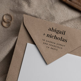 Carimbo De Borracha Endereço de Devolução de Nomes de Casais Elegantes