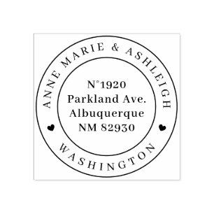 Carimbo De Borracha Endereço de Devolução de Nomes de Casamentos de Co