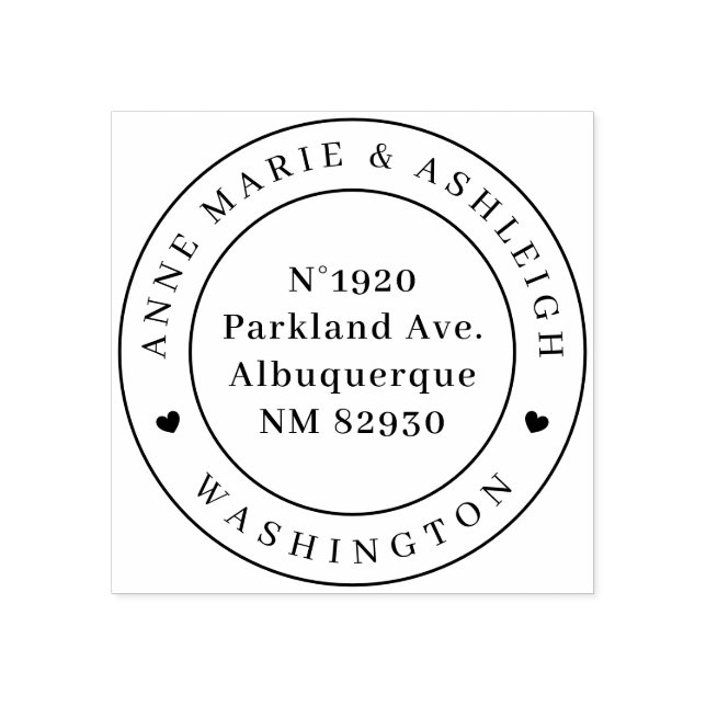 Carimbo De Borracha Endereço de Devolução de Nomes de Casamentos de Co (Impressão)