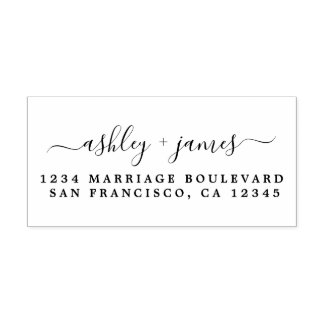 Carimbo De Borracha Endereço de Devolução de Nomes de Script Elegante