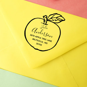 Carimbo De Borracha Endereço de devolução de quadro da Apple personali