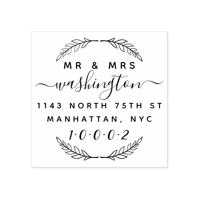 Carimbo De Borracha Endereço de Devolução de & Script & Correio Person (Impressão)