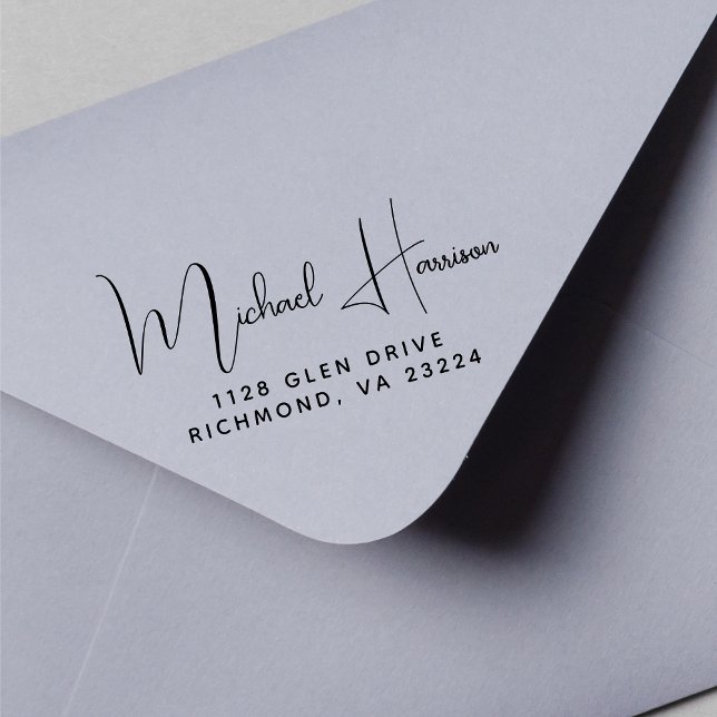 Carimbo De Borracha Endereço de Devolução de Script de Assinatura Mode (Criador carregado)