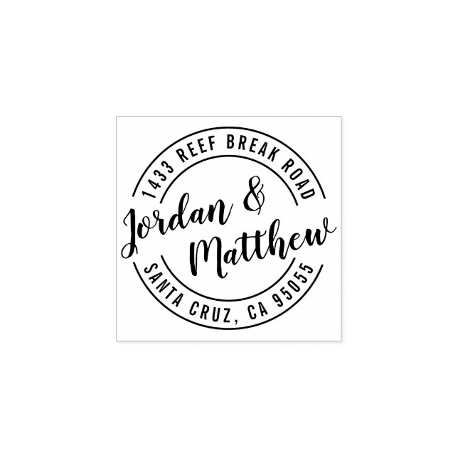 Carimbo De Borracha Endereço de Devolução de Script de Letra Mão Casad (Impressão)