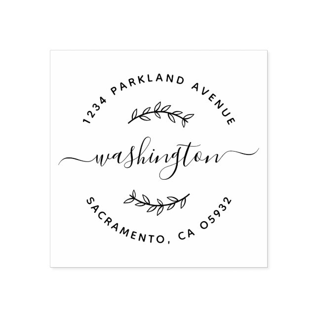 Carimbo De Borracha Endereço de devolução de script de ramificação des (Impressão)