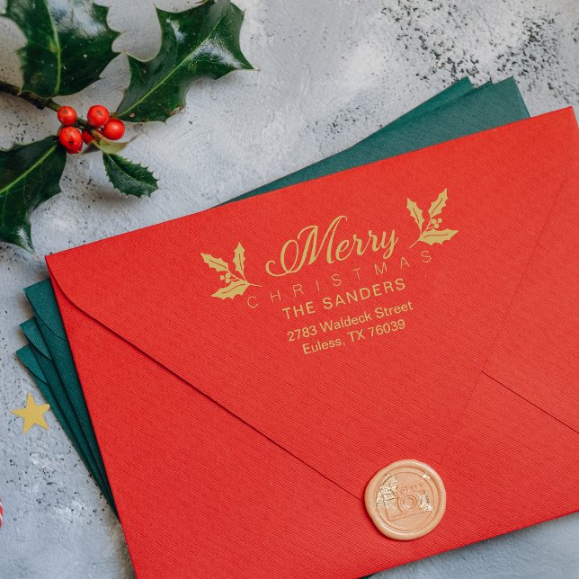 Carimbo De Borracha Endereço de Devolução de Script Whimsical de Natal (Criador carregado)