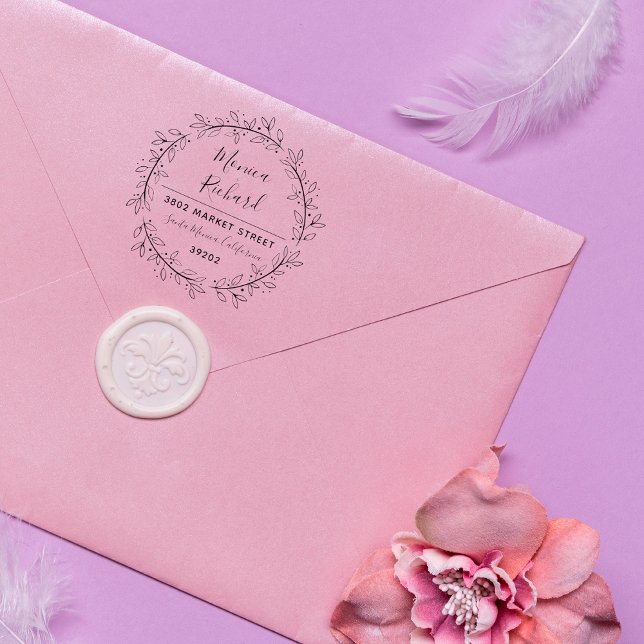 Carimbo De Borracha Endereço de Devolução de Terras Botânicas Personal (Criador carregado)