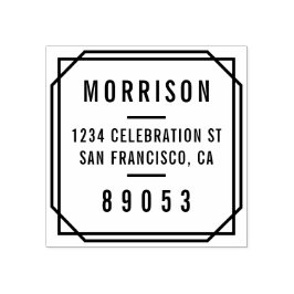 Carimbo De Borracha Endereço de devolução de tipografia minimalista a 