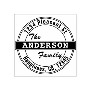 Carimbo De Borracha Endereço de devolução de tipografia simples em neg