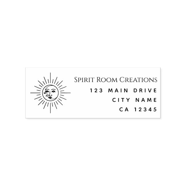 Carimbo De Borracha Endereço de devolução do Business Tarot Sun (Impressão)
