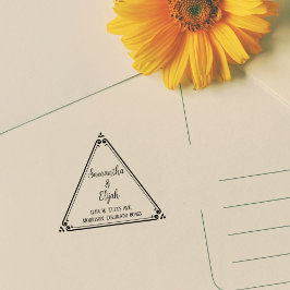 Carimbo De Borracha Endereço de devolução do Casal de triângulo elegan