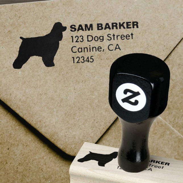 Carimbo De Borracha Endereço de devolução do coquetel Spaniel Silhouet (Criador carregado)