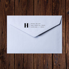 Carimbo De Borracha Endereço de devolução do Monograma Moderno Simples