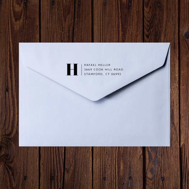 Carimbo De Borracha Endereço de devolução do Monograma Moderno Simples (Criador carregado)