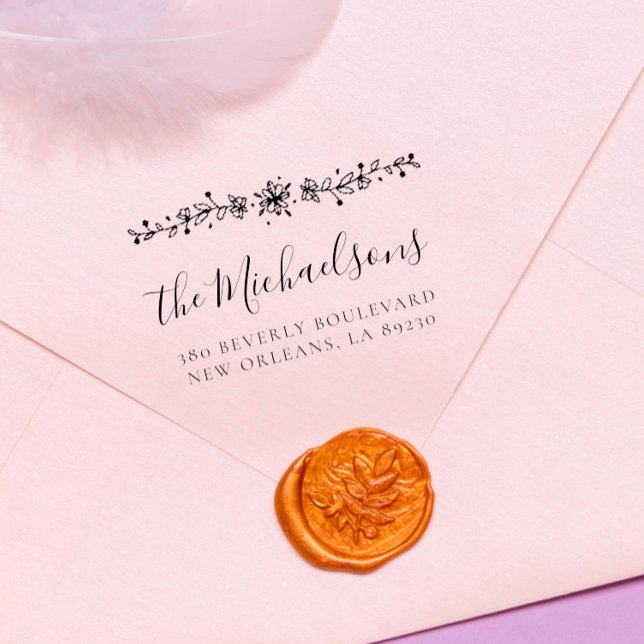 Carimbo De Borracha Endereço de Devolução do Nome da Família Botânica  (Criador carregado)