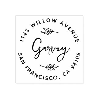 Carimbo De Borracha Endereço de devolução do nome da família com letra