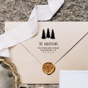 Carimbo De Borracha Endereço de devolução do nome da família de árvore