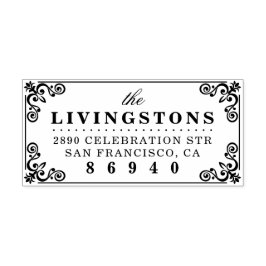 Carimbo De Borracha Endereço de devolução do Nome da Família de Borda 