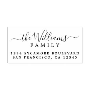 Carimbo De Borracha Endereço de Devolução do Nome da Família de Ca