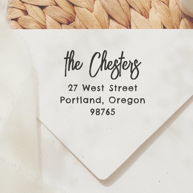 Carimbo De Borracha Endereço de Devolução do Nome da Família de Manusc (Criador carregado)