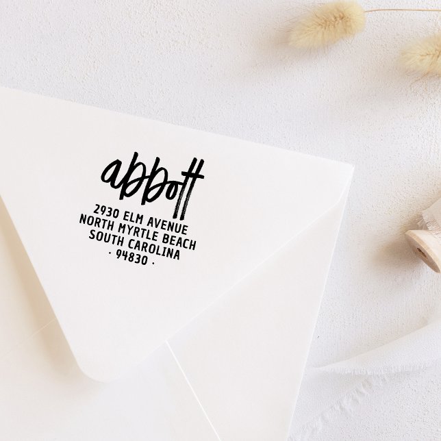 Carimbo De Borracha Endereço de Devolução do Nome da Família de Manusc (Criador carregado)