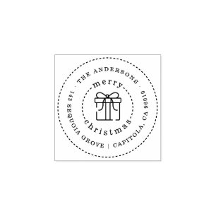 Carimbo De Borracha Endereço de devolução do nome da família de presen