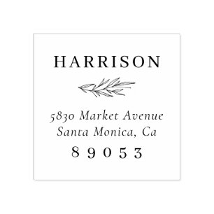 Carimbo De Borracha Endereço de devolução do nome da família de ramifi