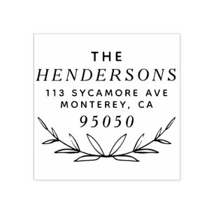 Carimbo De Borracha Endereço de devolução do nome da família de tipogr