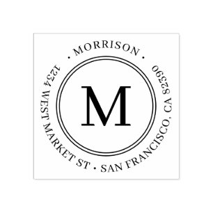 Carimbo De Borracha Endereço de Devolução do Nome da Família do Mo