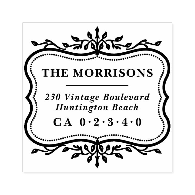 Carimbo De Borracha Endereço de Devolução do Nome da Família do Quadro (Impressão)