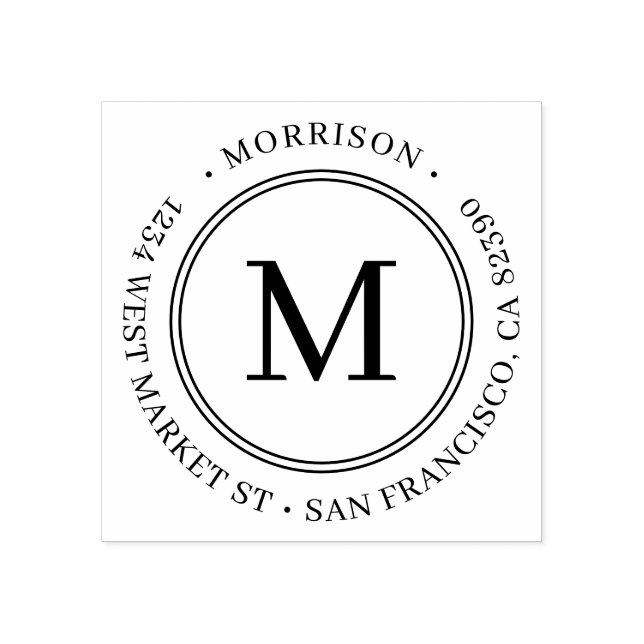 Carimbo De Borracha Endereço de devolução do nome da família Elegante  (Impressão)