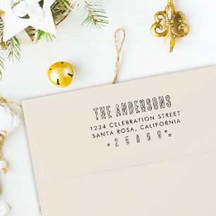 Carimbo De Borracha Endereço de devolução do nome da família manuscrit