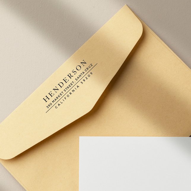 Carimbo De Borracha Endereço de devolução do nome da família minimalis (Criador carregado)