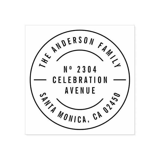 Carimbo De Borracha Endereço de devolução do nome da família personali (Impressão)