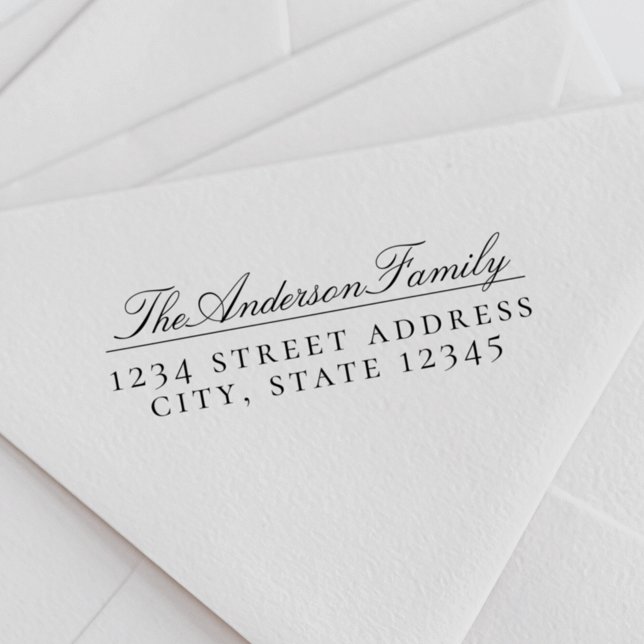 Carimbo De Borracha Endereço de devolução do nome da família personali (Criador carregado)