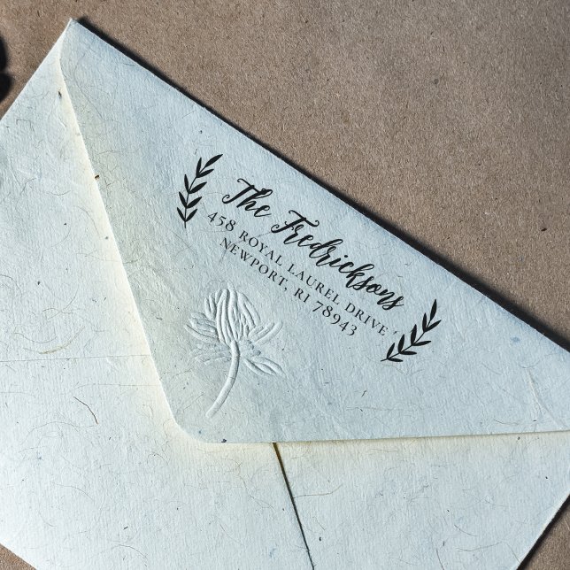 Carimbo De Borracha Endereço de devolução do nome da família Rustic La (Rubber Stamp Mock-up)