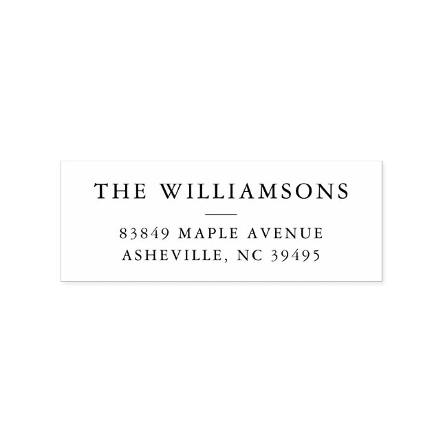 Carimbo De Borracha Endereço de devolução do nome da família Serif Min (Impressão)