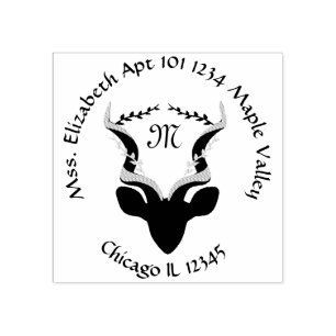 Carimbo De Borracha Endereço de Devolução do Nome do Antílope 