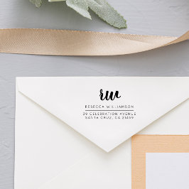 Carimbo De Borracha Endereço de devolução do nome do script do Na moda