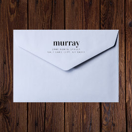 Carimbo De Borracha Endereço de devolução do nome personalizado clássi